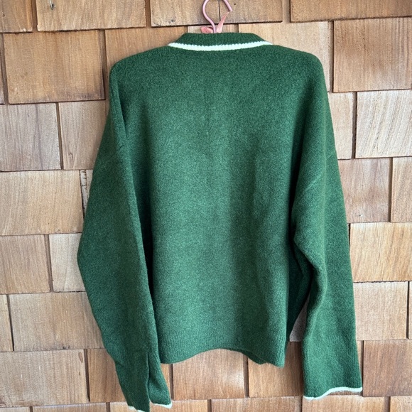 Zara Dark Green Cardigan with Cream Trim - Picture 6 of 6